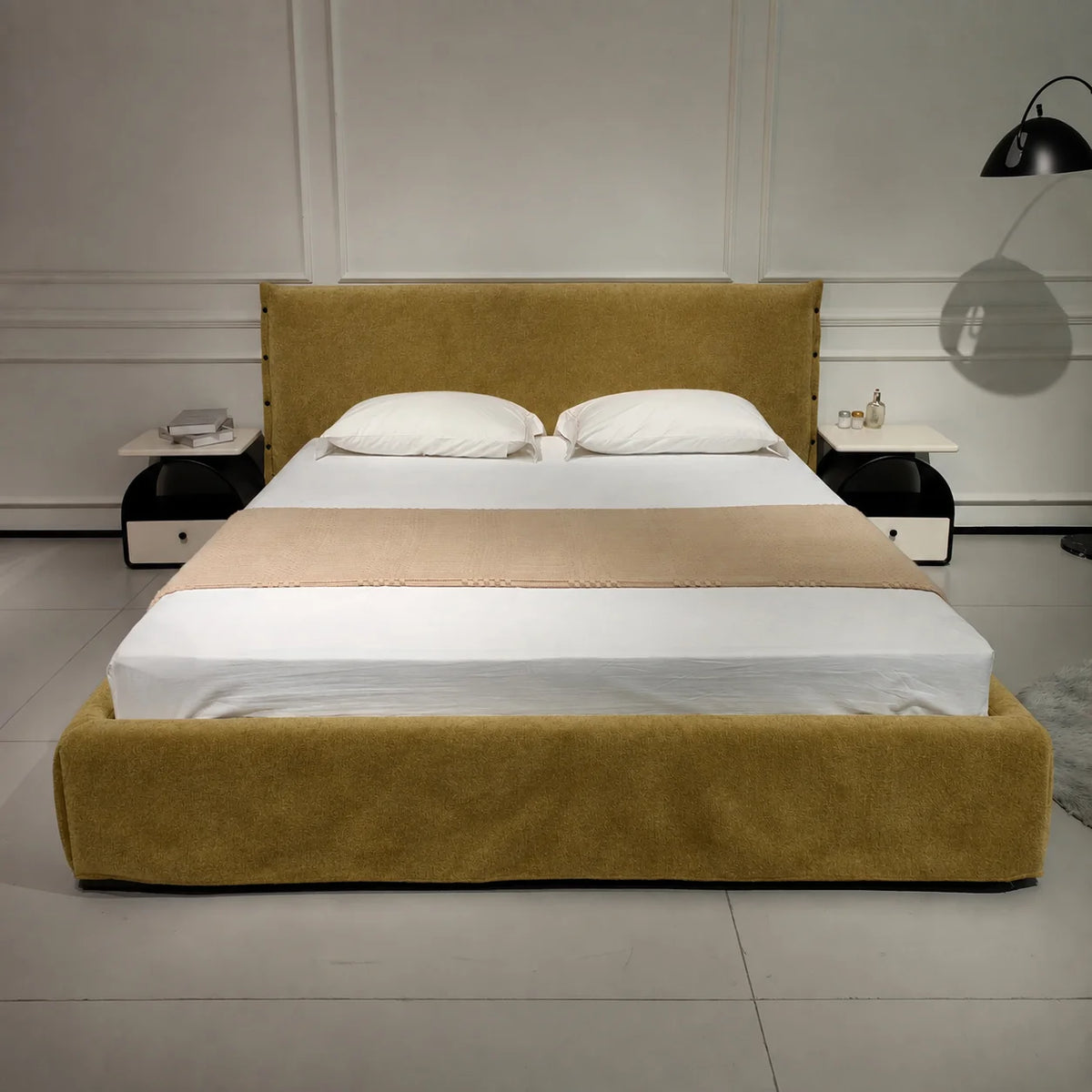 Custom Bed Frame Cover — Luna · Forest Moss