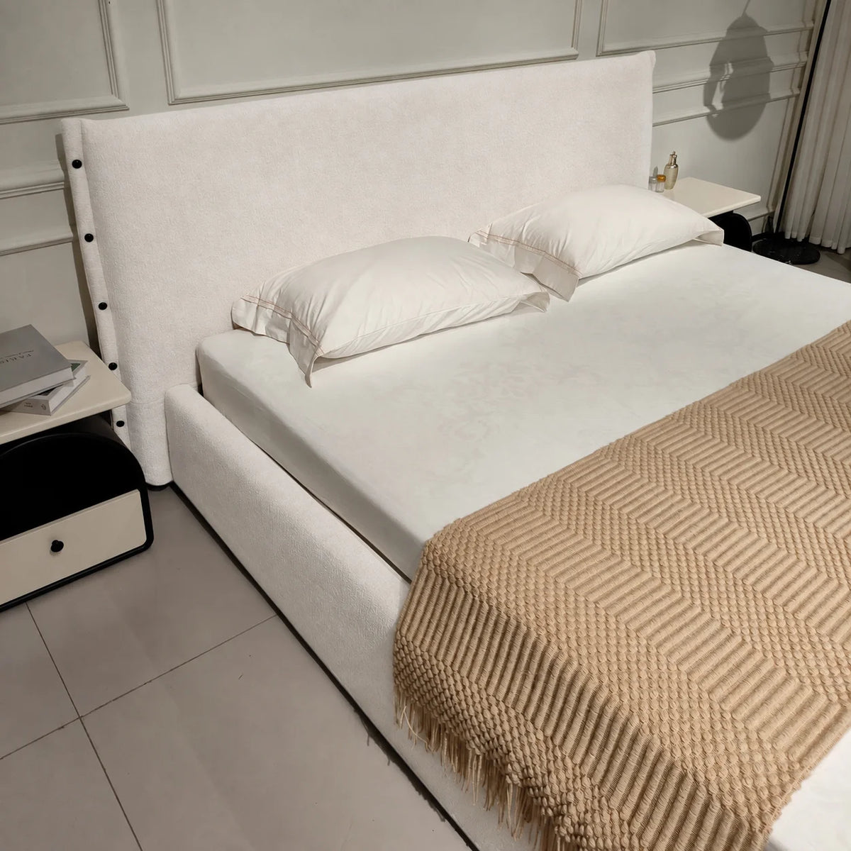 Custom Bed Frame Cover — Luna · Ivory Cloud