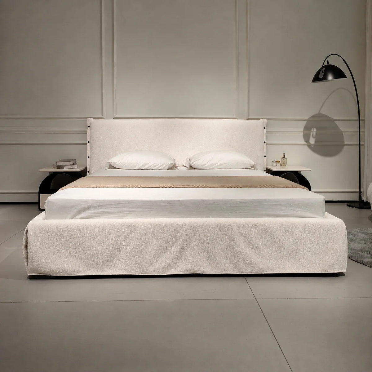 Custom Bed Frame Cover — Luna · Ivory Cloud