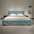 Custom Bed Frame Cover — Luna · Lagoon Silk