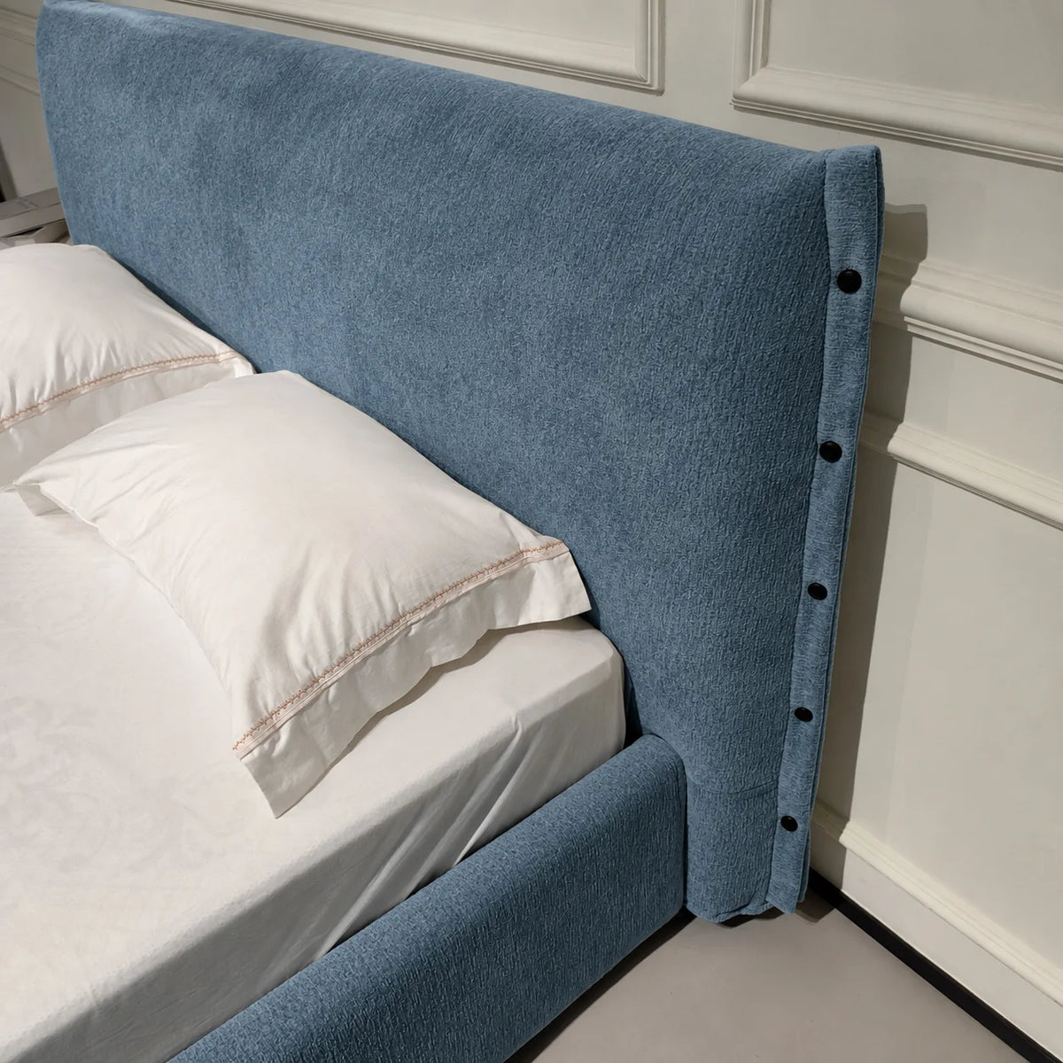 Custom Bed Frame Cover — Luna · Midnight Prussian