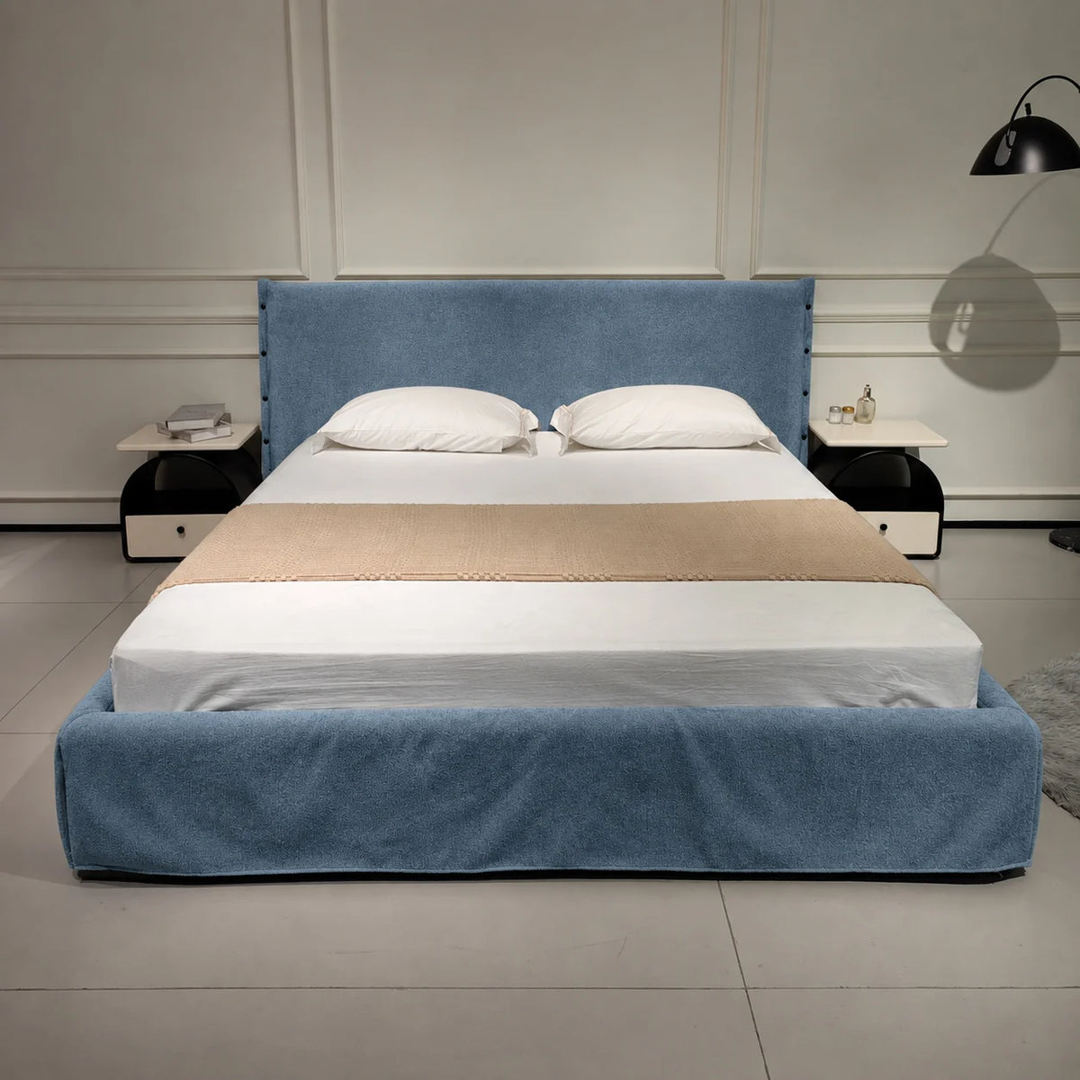 Custom Bed Frame Cover — Luna · Midnight Prussian