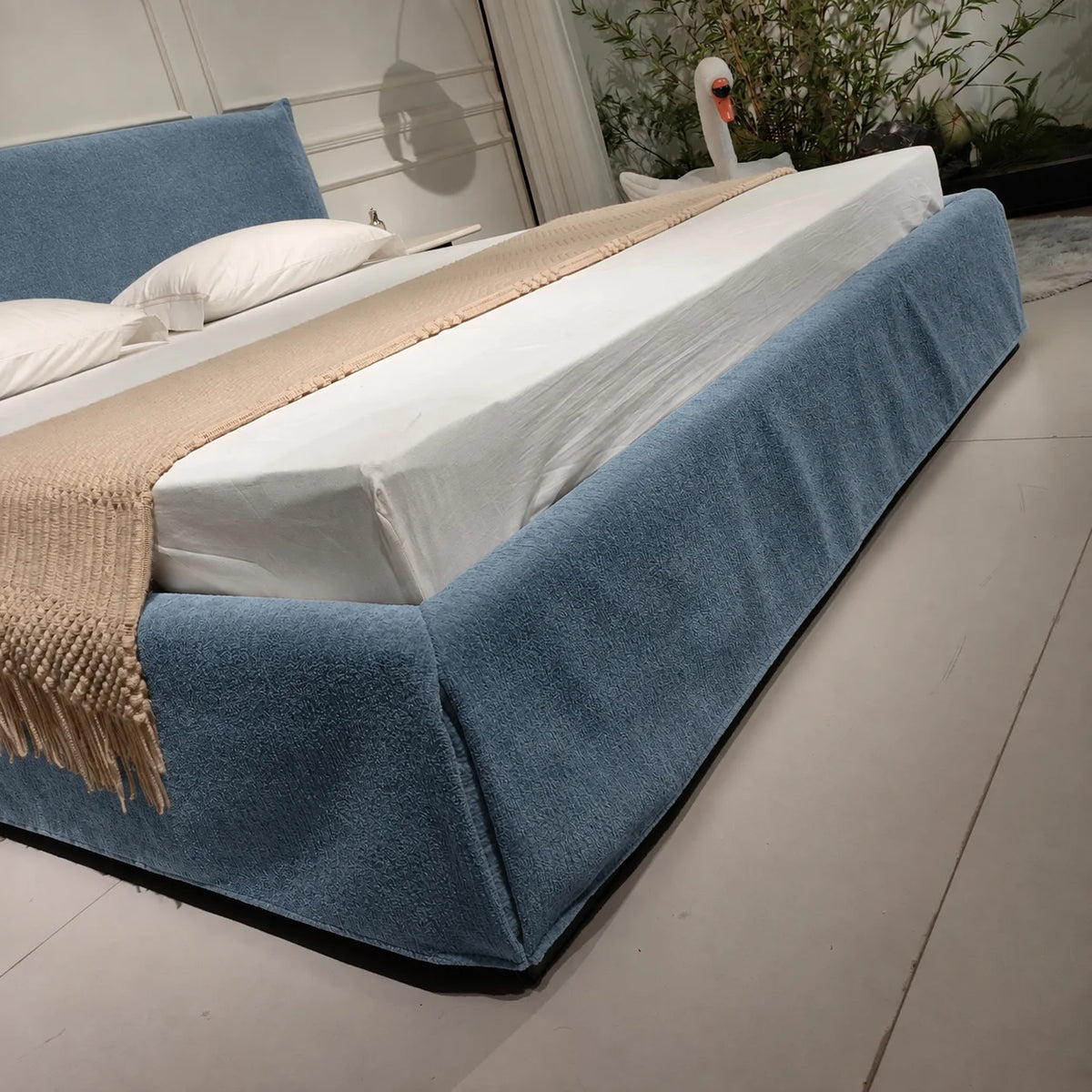 Custom Bed Frame Cover — Luna · Midnight Prussian