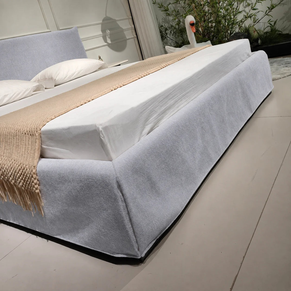 Custom Bed Frame Cover — Luna · Silver Mist