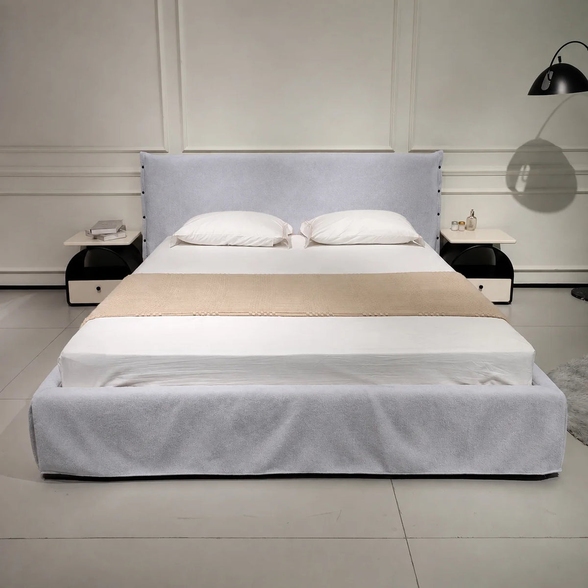 Custom Bed Frame Cover — Luna · Silver Mist