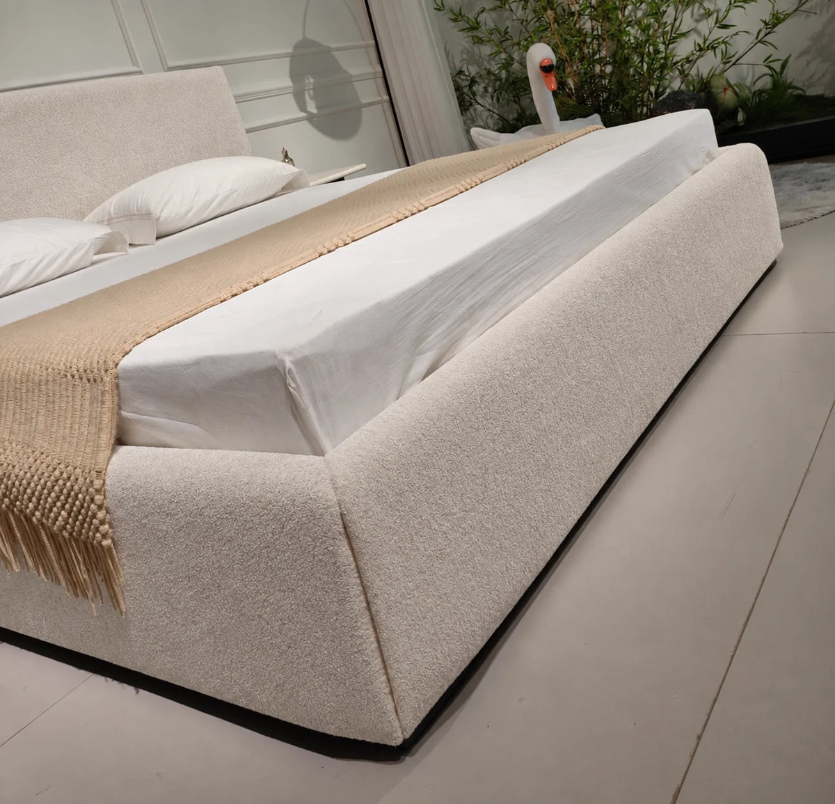 Custom Bed Frame Cover — Luna · Soft Linen
