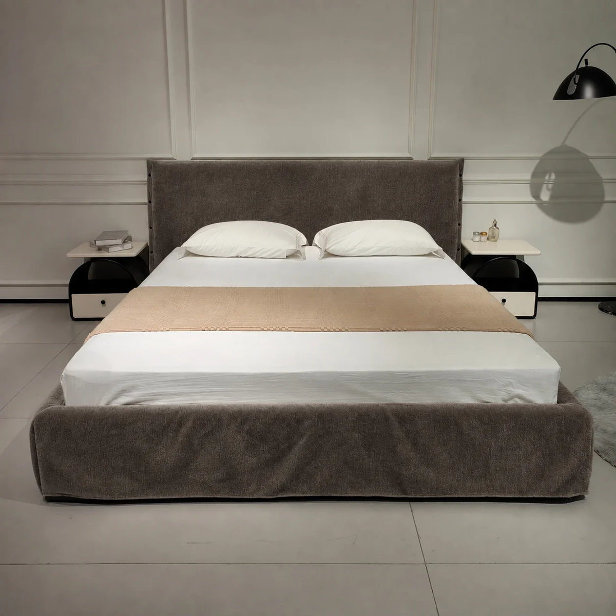 Custom Bed Frame Cover — Luna · Stone Mink