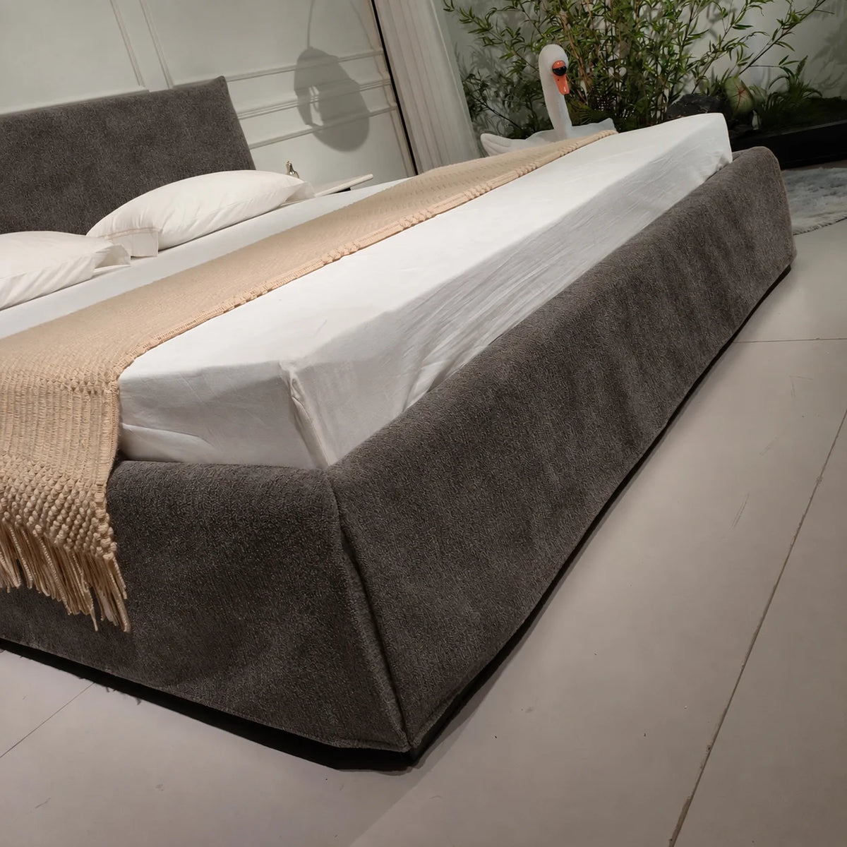Custom Bed Frame Cover — Luna · Stone Mink