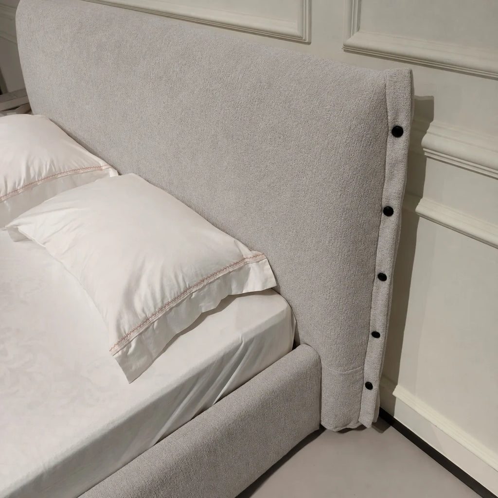 Custom Bed Frame Cover — Luna · Warm Greystone