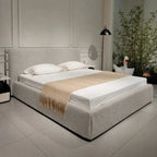 Custom Bed Frame Cover — Luna · Warm Greystone