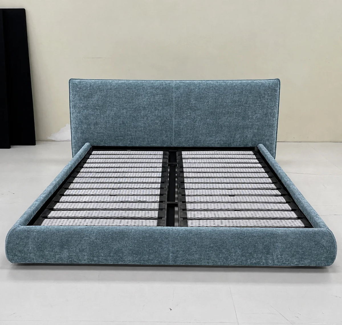 Custom Bed Frame Cover — Mistveil WX818 · Blue Iris