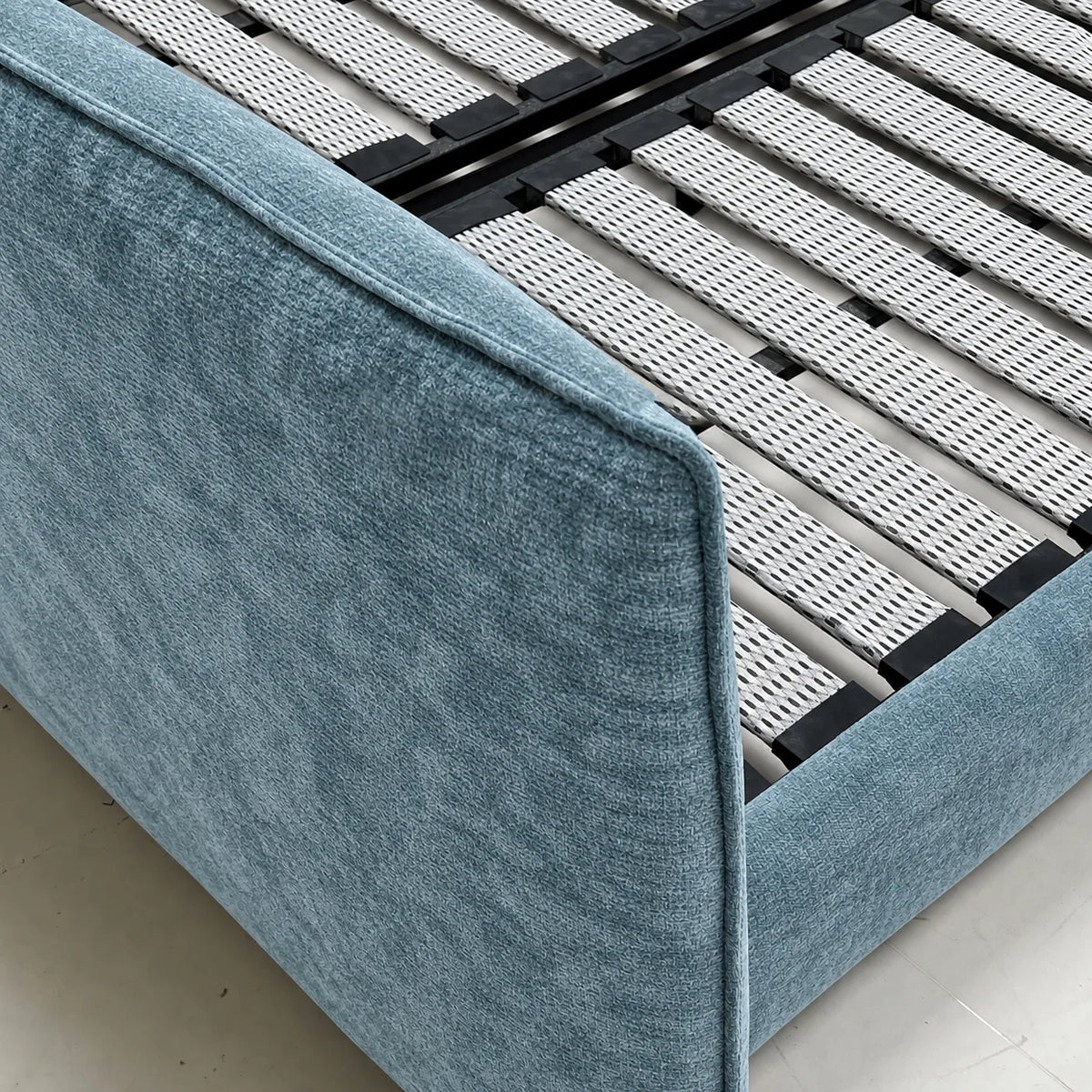 Custom Bed Frame Cover — Mistveil WX818 · Blue Iris