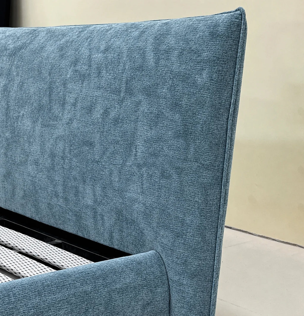 Custom Bed Frame Cover — Mistveil WX818 · Blue Iris