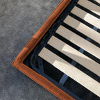 Custom Bed Frame Cover — Mistveil WX818 · Burnt Amber