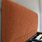 Custom Bed Frame Cover — Mistveil WX818 · Burnt Amber