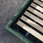 Custom Bed Frame Cover — Mistveil WX818 · Emerald Luxe