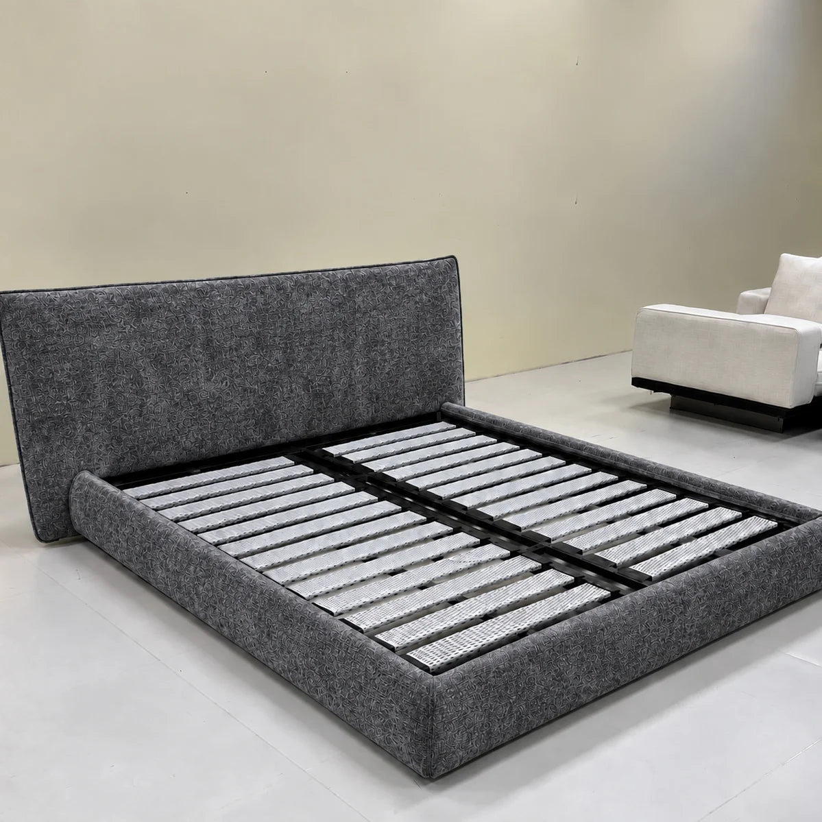 Custom Bed Frame Cover — Mistveil WX818 · Graphite Shadow