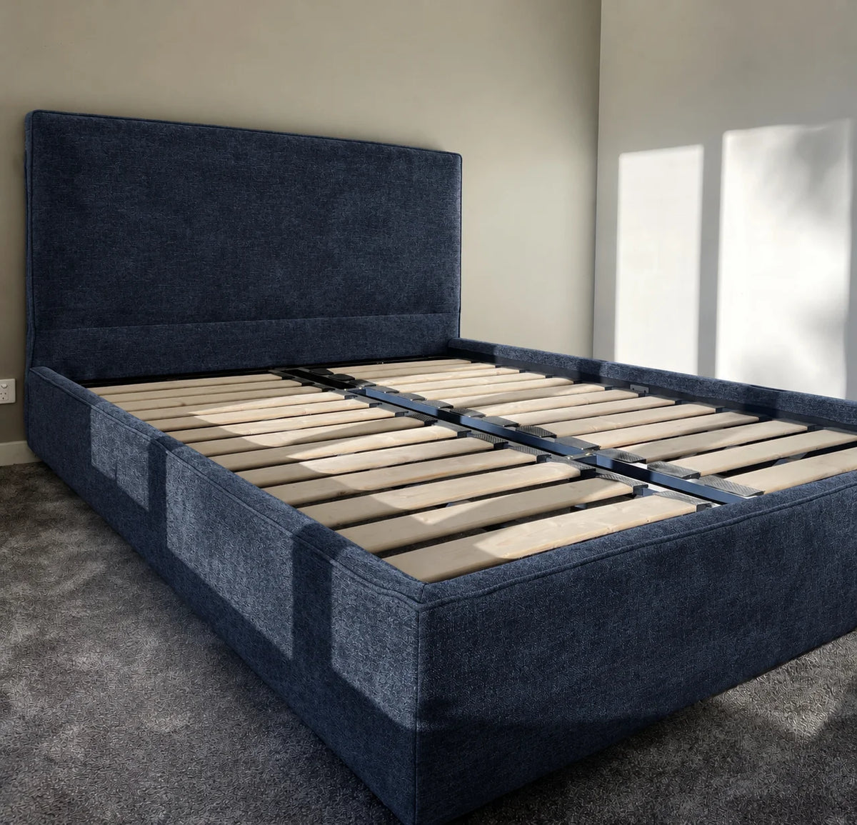 Custom Bed Frame Cover — Mistveil WX818 · Midnight Navy