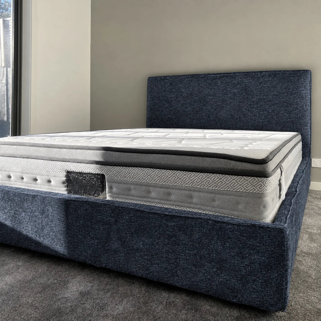 Custom Bed Frame Cover — Mistveil WX818 · Midnight Navy