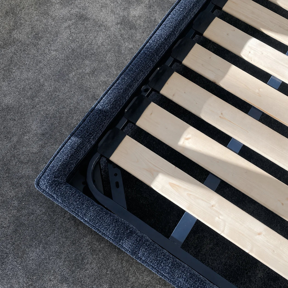 Custom Bed Frame Cover — Mistveil WX818 · Midnight Navy