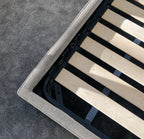 Custom Bed Frame Cover — Mistveil WX818 · Silver Fog