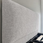 Custom Bed Frame Cover — Mistveil WX818 · Silver Fog