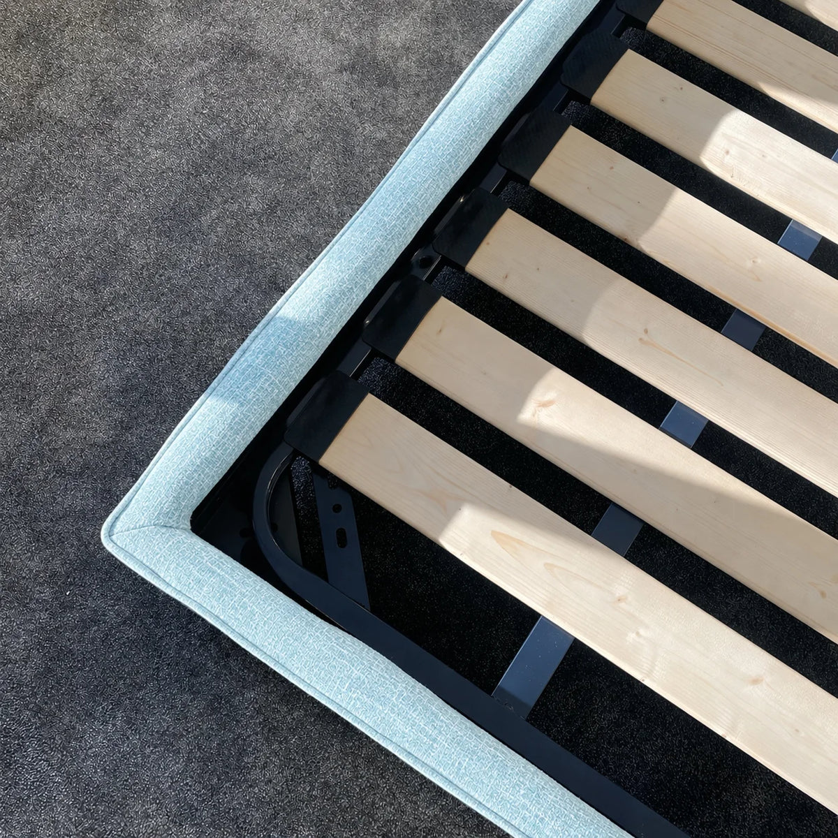 Custom Bed Frame Cover — Mistveil WX818 · Sky Mist