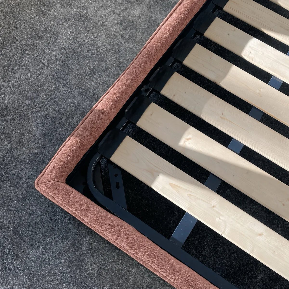 Custom Bed Frame Cover — Mistveil WX818 · Soft Blush