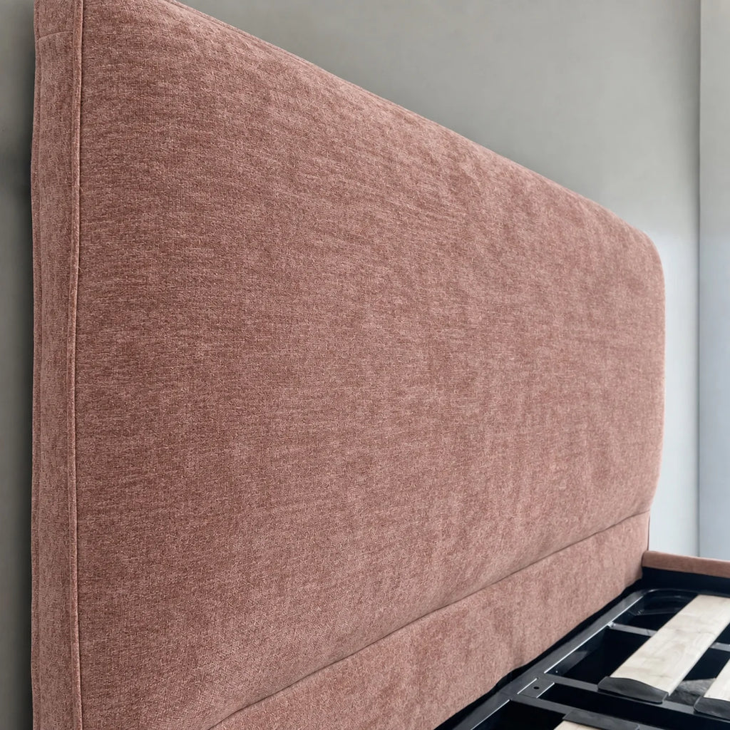 Custom Bed Frame Cover — Mistveil WX818 · Soft Blush