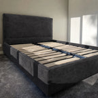Custom Bed Frame Cover — Mistveil WX818 · Steel Gunmetal