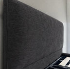 Custom Bed Frame Cover — Mistveil WX818 · Steel Gunmetal