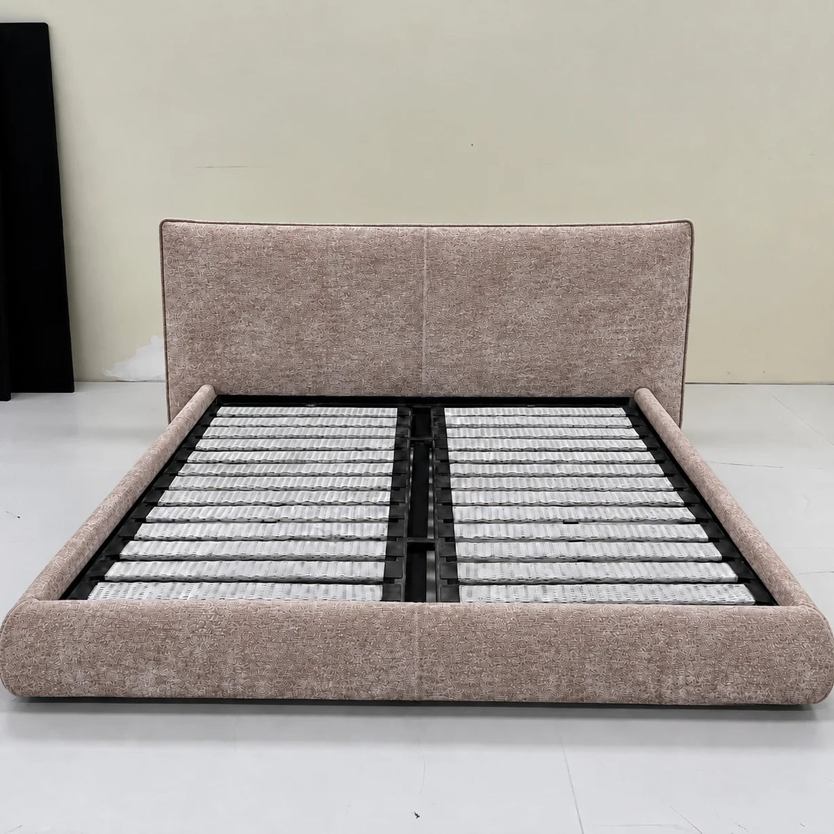 Custom Bed Frame Cover — Mistveil WX818 · Toasted Almond