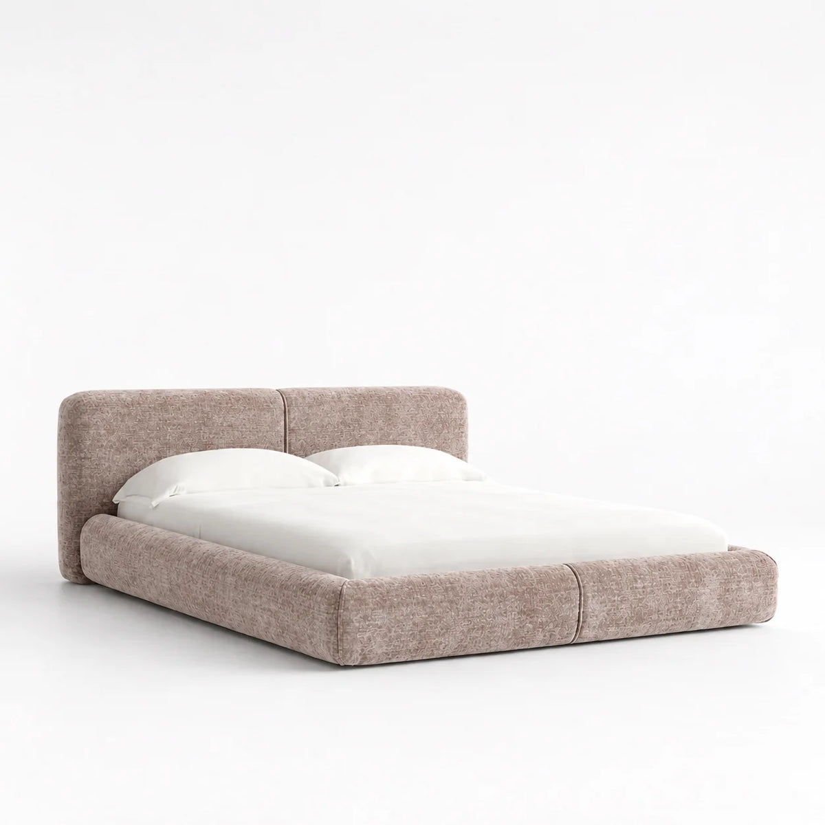 Custom Bed Frame Cover — Mistveil WX818 · Toasted Almond