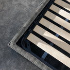 Custom Bed Frame Cover — Mistveil WX818 · Urban Stone