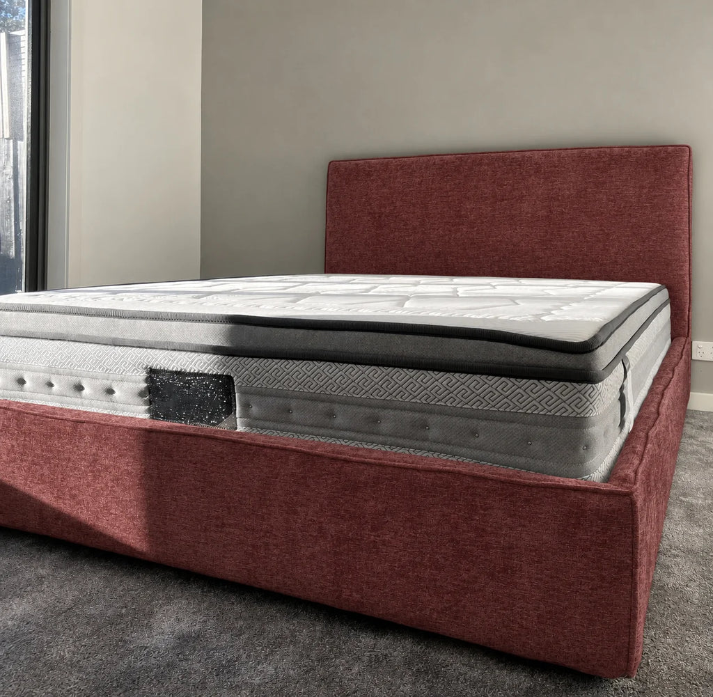 Custom Bed Frame Cover — Mistveil WX818 · Vintage Wine