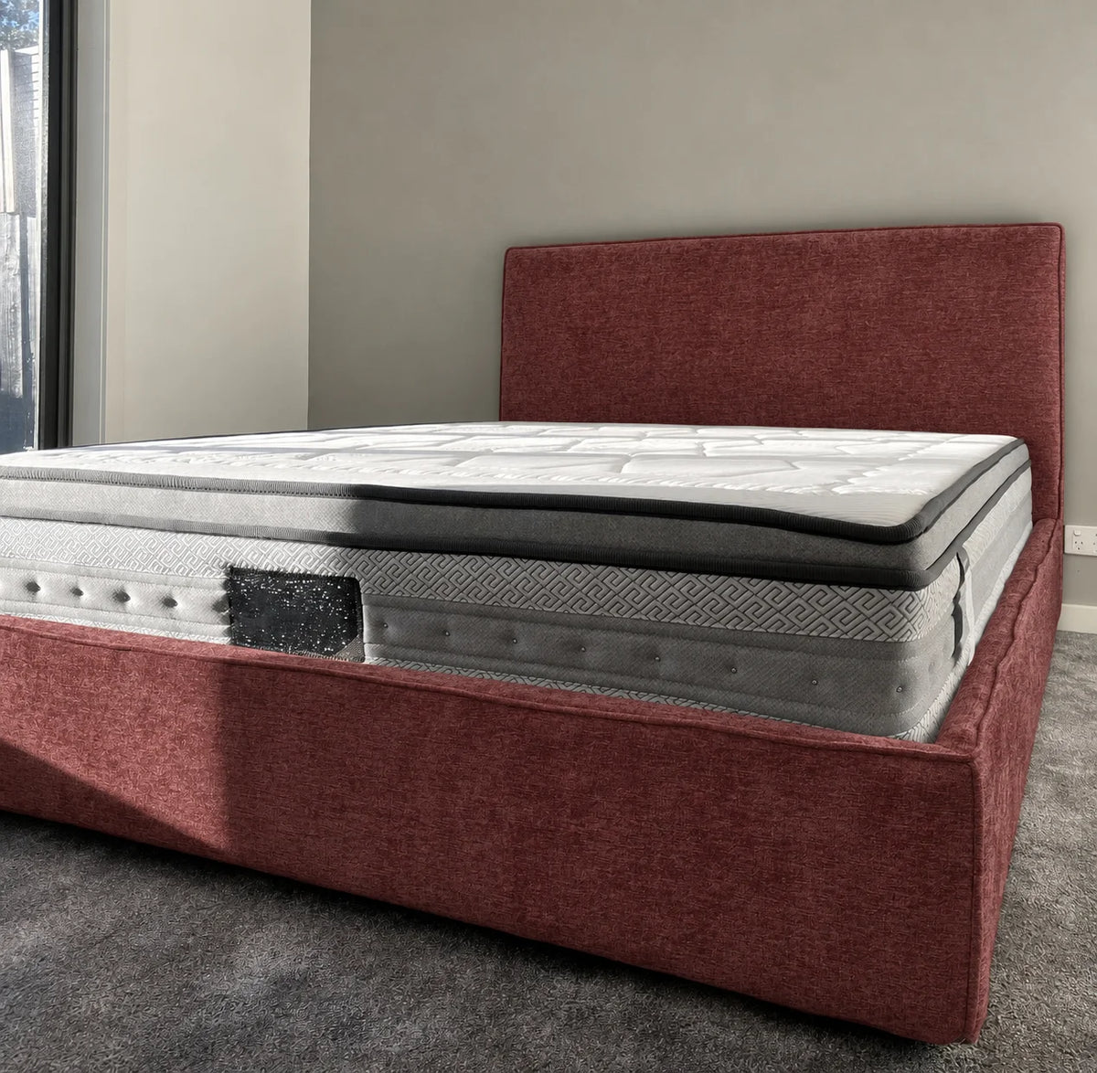 Custom Bed Frame Cover — Mistveil WX818 · Vintage Wine