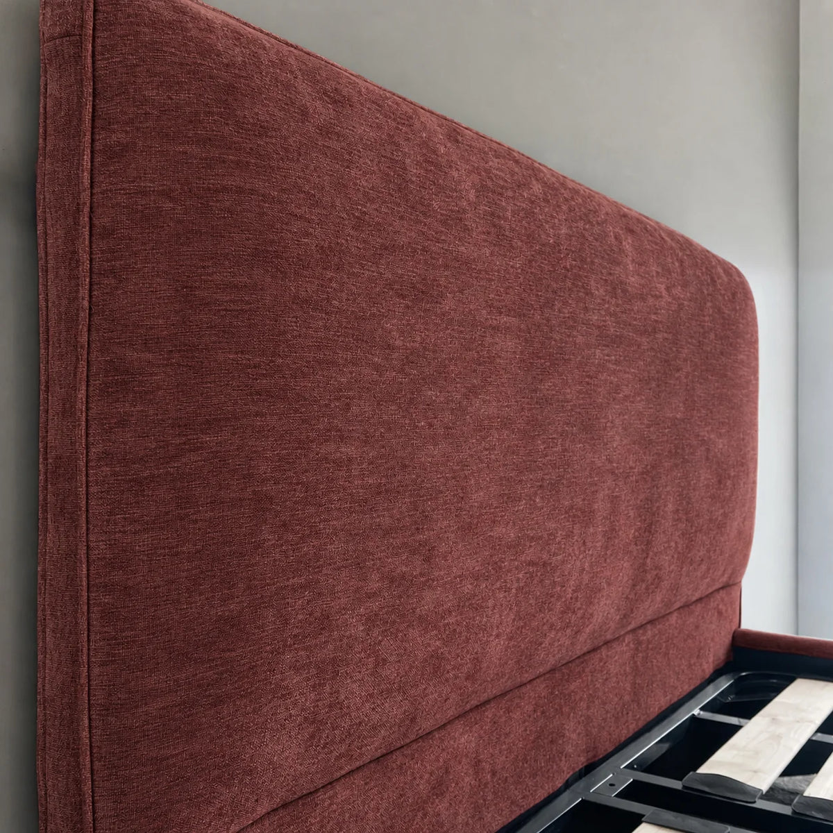 Custom Bed Frame Cover — Mistveil WX818 · Vintage Wine