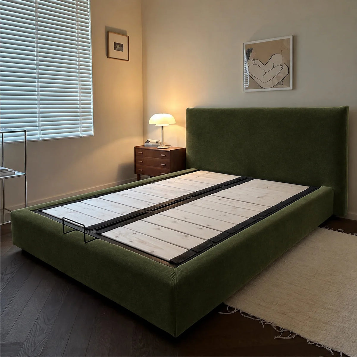 Custom Bed Frame Cover — Performance HH200 · Avocado Green
