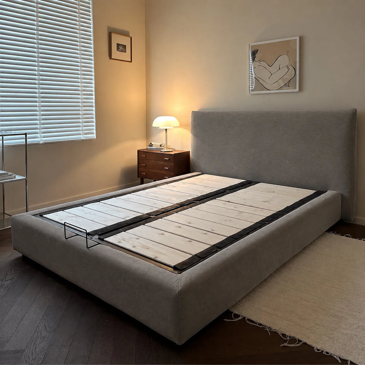 Custom Bed Frame Cover — Performance HH200 · Café au Lait