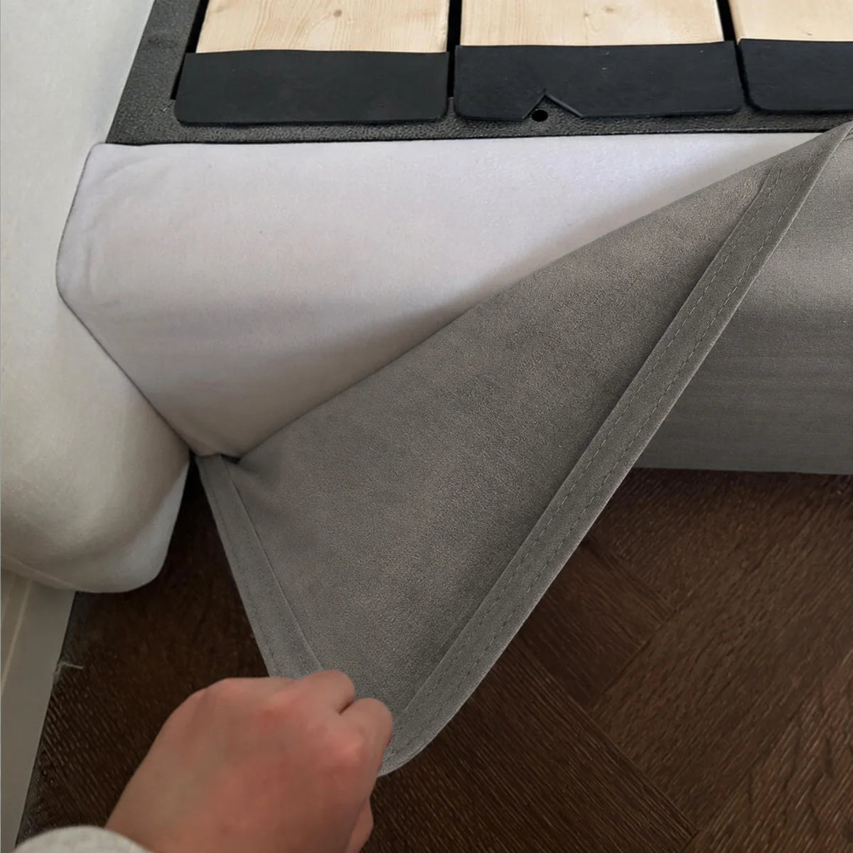 Custom Bed Frame Cover — Performance HH200 · Café au Lait