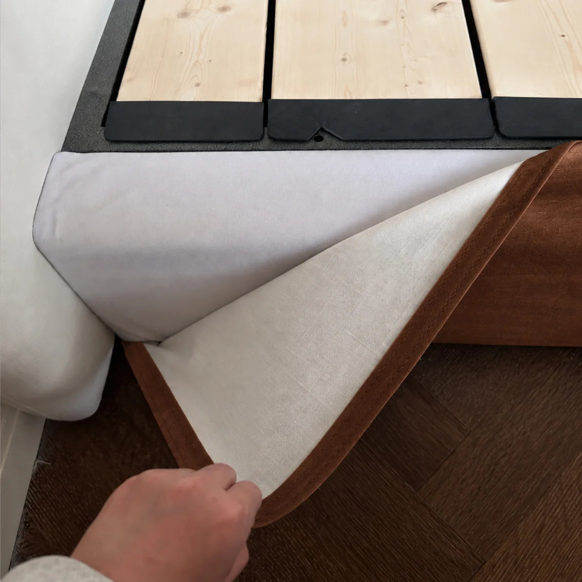 Custom Bed Frame Cover — Performance HH200 · Cinnamon