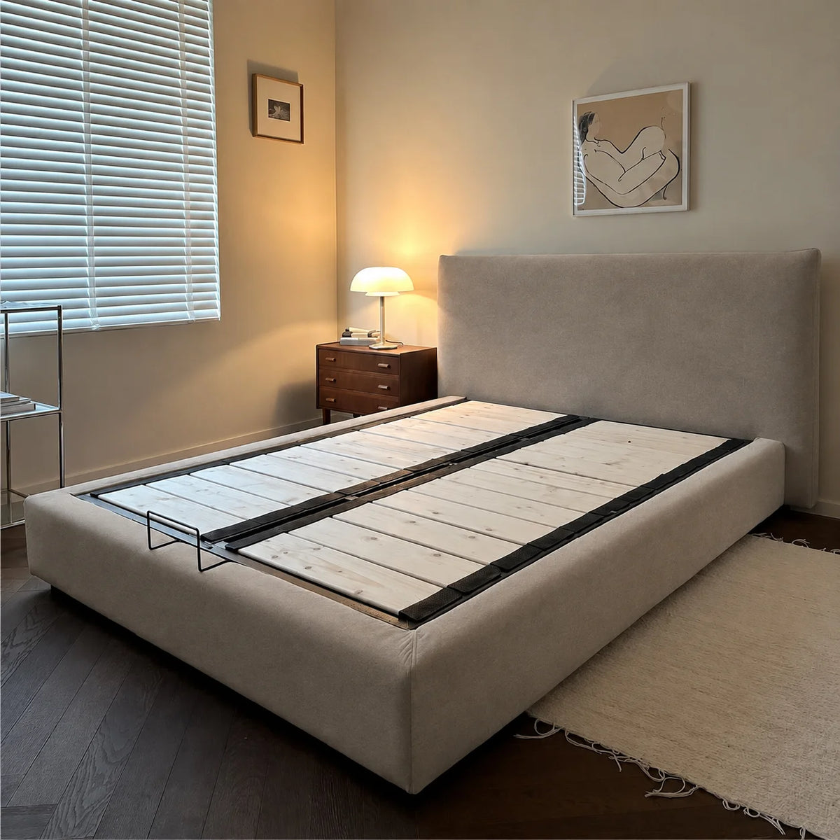 Custom Bed Frame Cover — Performance HH200 · Greige