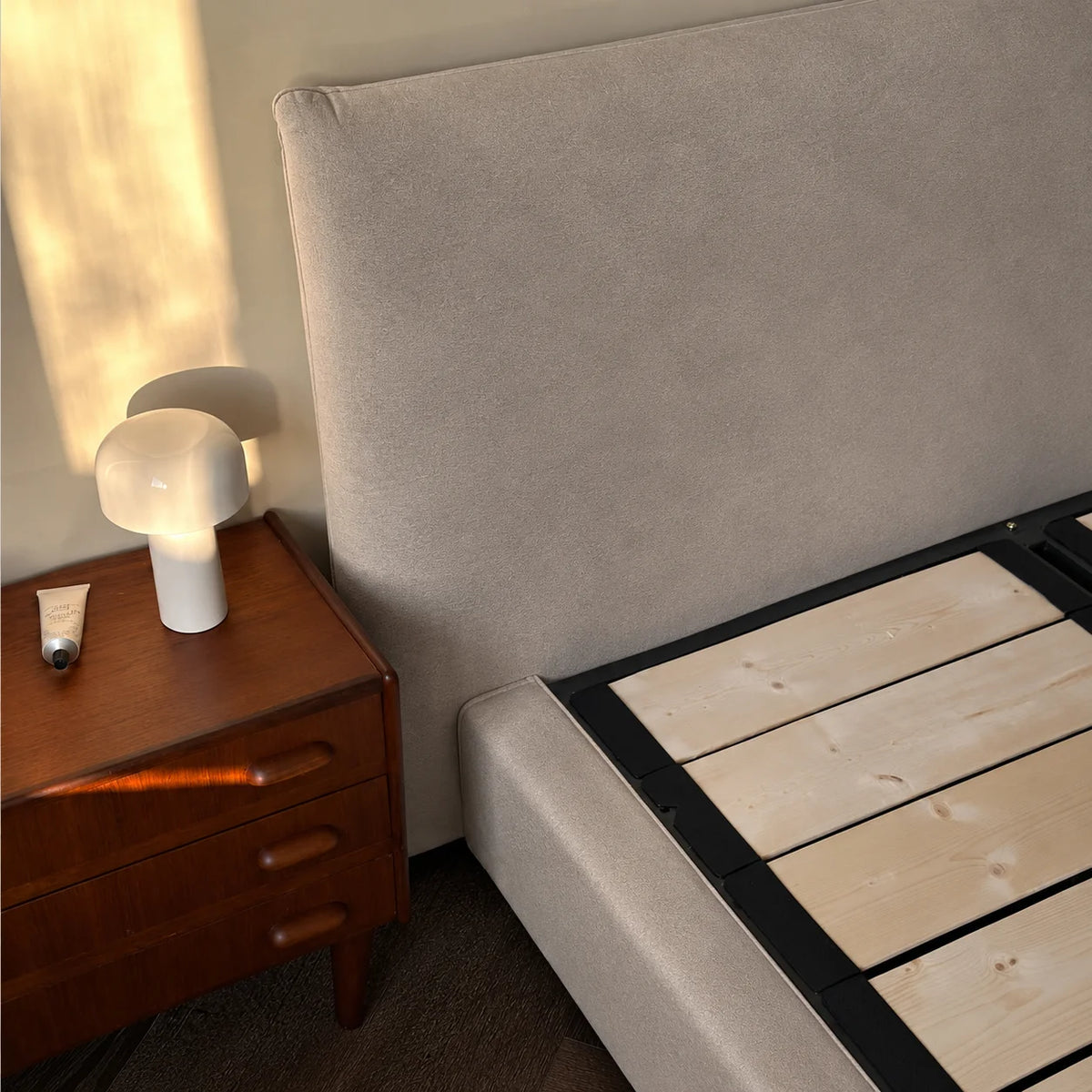 Custom Bed Frame Cover — Performance HH200 · Greige