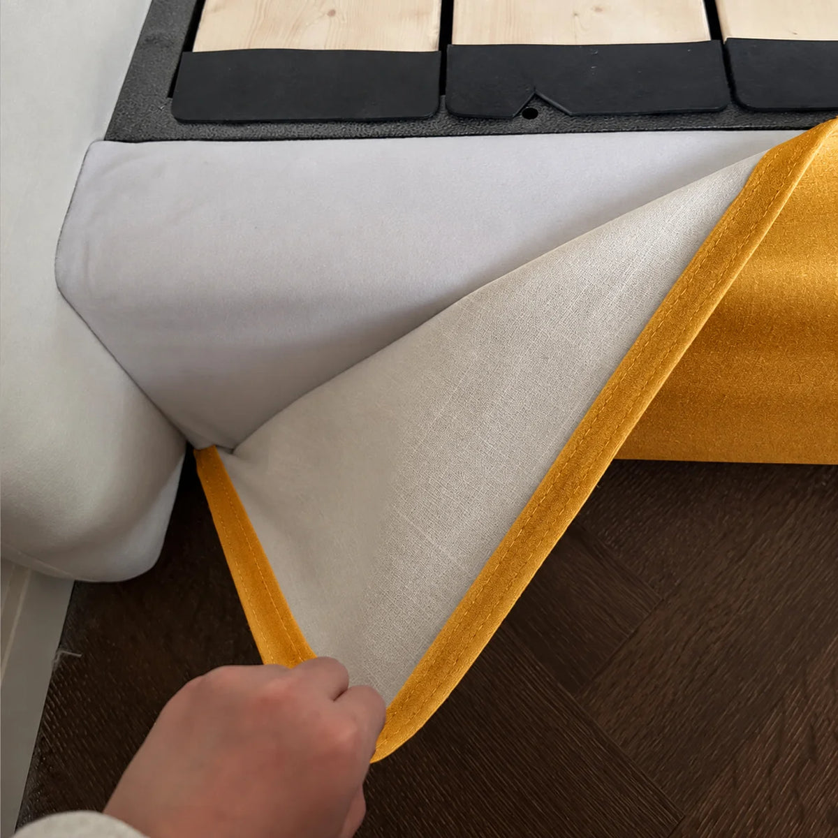 Custom Bed Frame Cover — Performance HH200 · Honey Gold