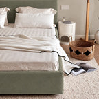 Custom Bed Frame Cover — Performance HH200 · Muted Sage Olive