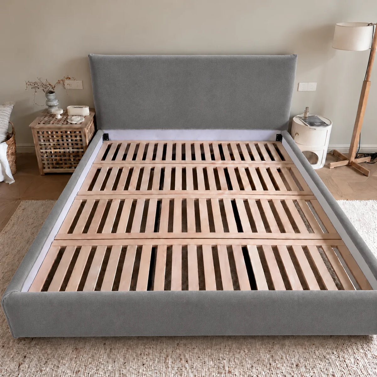 Custom Bed Frame Cover — Performance HH200 · Neutral Smoke Gray