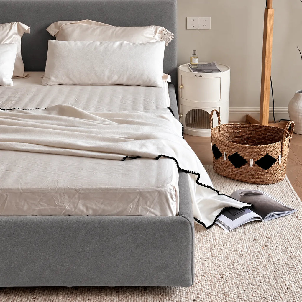 Custom Bed Frame Cover — Performance HH200 · Neutral Smoke Gray