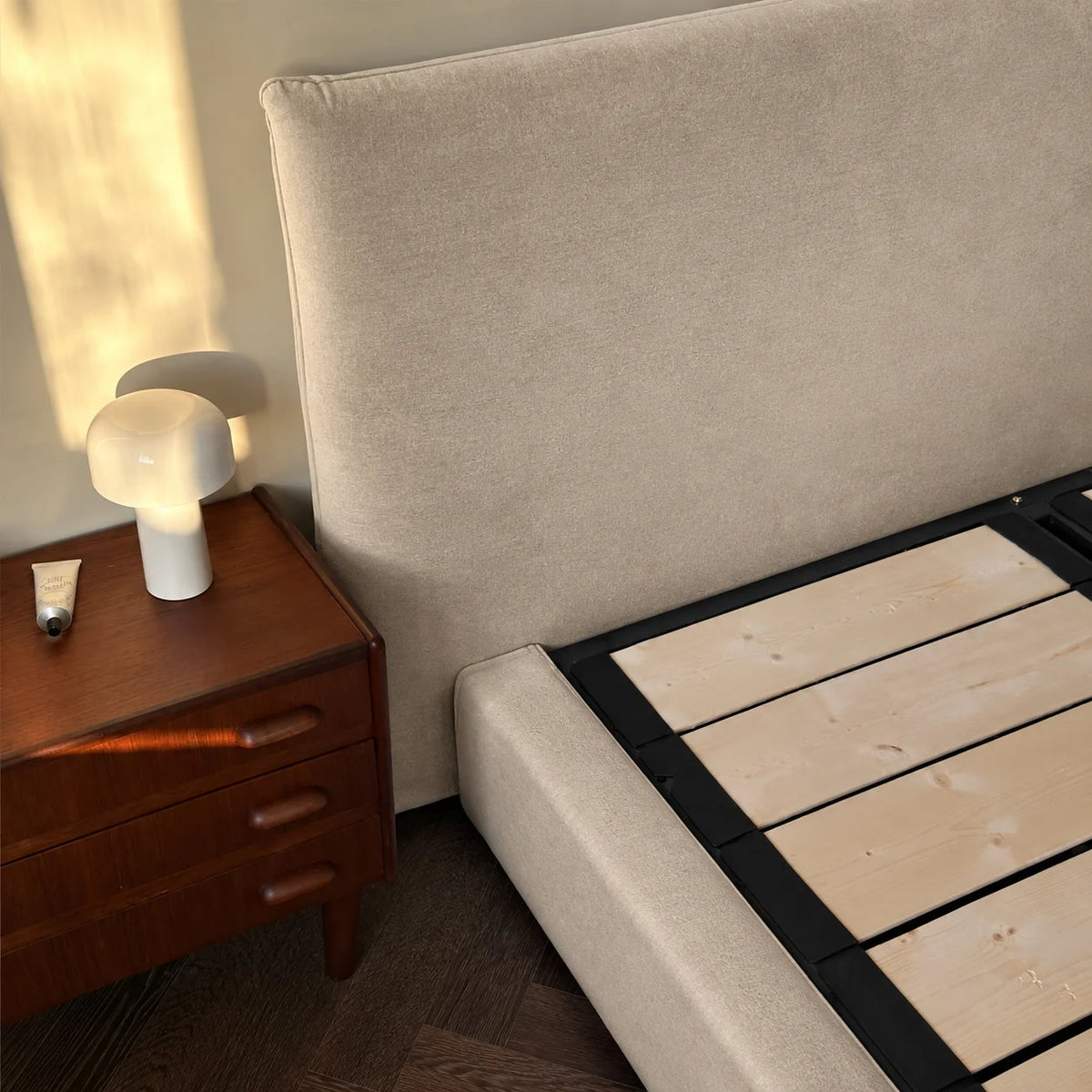 Custom Bed Frame Cover — Performance HH200 · Sandstone