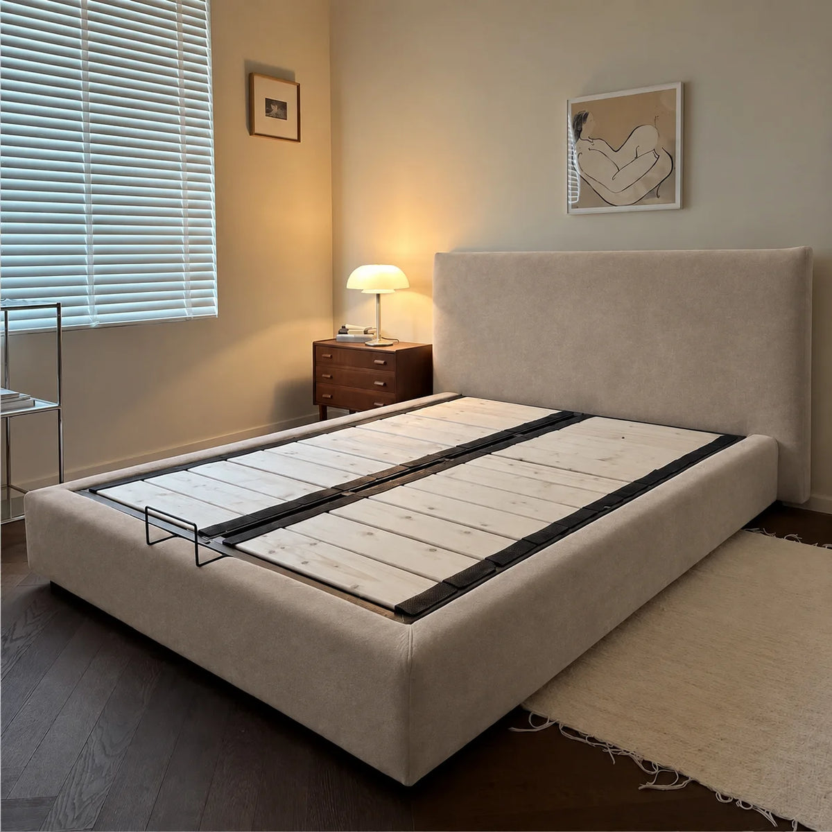 Custom Bed Frame Cover — Performance HH200 · Sandstone