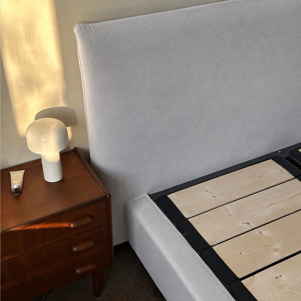 Custom Bed Frame Cover — Performance HH200 · Soft Silver Gray